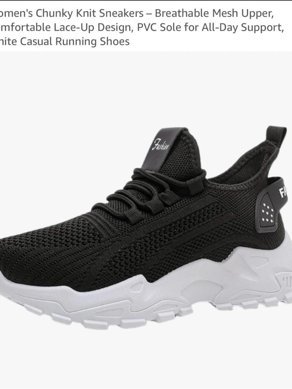 Chunky Knit Lace-Up Running Sneakers - Black EU 43